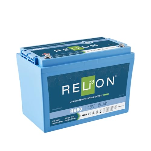 RELiON RB80 12V 80Ah LiFePO4 Battery Group 27 Waterproof