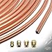 25Ft 3/16 Brake Line Kit with 16 Brake Lines Fittings,Flexible Brakes Lines Repair Kit,Copper Brakes Line Tubing and Inverted Flare Fittings Set for Fuel,Transmission of Cars (Gold)