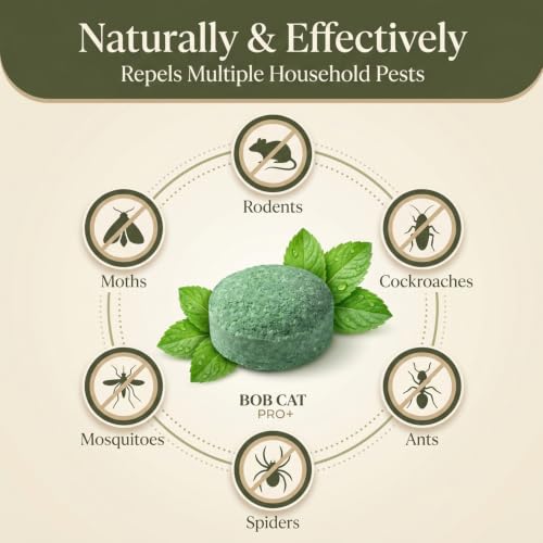 Image of BOB CAT Pro+ Peppermint Repellent Rat Balls | Protection from Rodent | Safe No-Kill | 100% Herbal & Natural | 30-Day Protection | for Car, Home,Warehouse,Factory & Office | 5 Piece |Formulation 3X