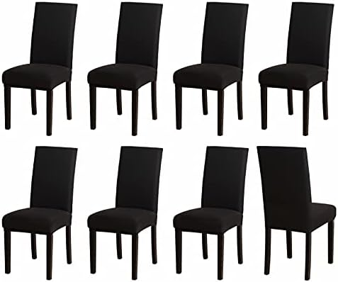 Sufdari Chair Covers 6 Grey ,Stretch Dining Chair Covers, Spandex seat Covers for Dining Chairs ,Elastic Washable Chair Protectors for Dining Room,Hotel,Restaurant,Banquet (6, Grey)
