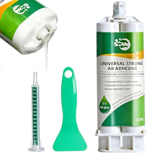 SPMG Clear Epoxy Glue Heavy Duty - 5-Min Fast Cure Syringe Epoxy Resin Adhesive for Metal, Plastic, Wood, Ceramic, Glass - Waterproof & Heat Resistant Glue for DIY Crafts & Household Repairs