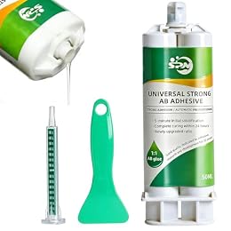 SPMG Clear Epoxy Glue Heavy Duty - 5-Min Fast Cure Syringe Epoxy Resin Adhesive for Metal, Plastic, Wood, Ceramic, Glass - Waterproof & Heat Resistant Glue for DIY Crafts & Household Repairs