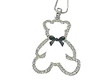teddy schleife  Kette Halskette Lange kette mit Anhänger Teddy Bär Schleife Schwarz Strass