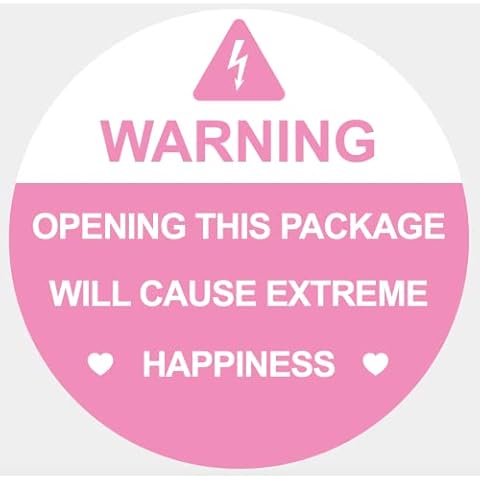 2 inch 300PCS Warning Opening This Package Will Cause Extreme Happiness Stickers Shipping Mailing Cartons Envelops Adhesive Labels (Pink) Cover