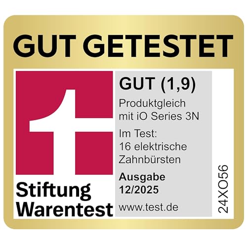 Električna zobna ščetka Oral-B iO Series 3 — električna zobna ščetka, vklj. 1 nastavek za ščetke, 3 načini ščetkanja za nego zob — Oblikoval Braun, DOBRO PREIZKUSIL STIFTUNG WARENTEST, črna