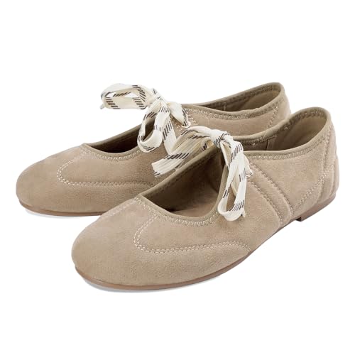 Women's Ballet Flats Shoes Comfortable Round Toe with Cross Strapss Casual Mary Jane Flat for Women Slip On Ballerina Flats Shoes