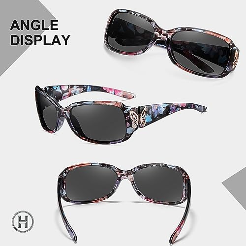 HAOLOTA Women's Polarized Sunglasses - Fashionable Wraparound Butterfly Design with UV400 Protection3
