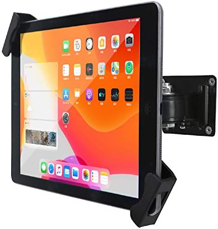 Tablet Wall Mount Holder with Anti Theft Security Lock and Key, Rotate Design Arbitrary Adjustment,Multi Angle,bracket for most 8 to 10.1 Inch,and for iPad Air &10.2,10.9 Galaxy tab,and more (Black)