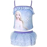 Disney Frozen Elsa Toddler Girls UPF 50+ Tankini Top and Bikini Bottom Swim Set Elsa Blue 4T
