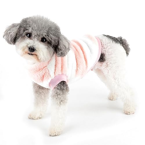 Zunea Fuzzy Fleece Dog Jumper for Small Dogs Cat Winter Sweater Coat with D-Ring Soft Warm Pullover Jacket Coat Puppy Vest Clothes Cold Weather Pet Girl Boy Chihuahua Yorkie Apparel Pink L - Image 2