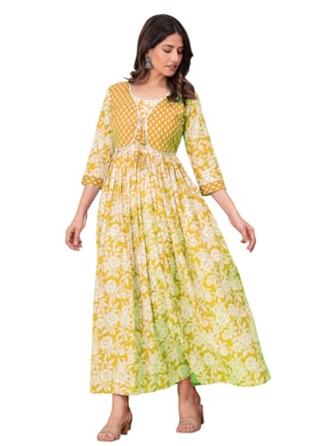 Image of Dhruvi Women's Rayon Anarkali Maternity Dress & Feeding Kurti with Zippers