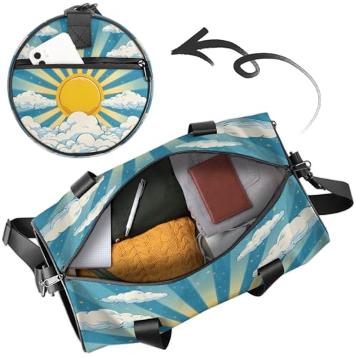 Scenery Sunrise Cloud Travel Gym Bag Waterproof Sport Dance Bag for Women Men Portable Gymnastics Duffel Bags Canvas Tote Carry on Handbag for Workout Overnight Weekender2