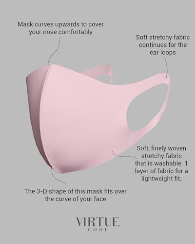 Image of Virtue Code Second Skin Cloth Face Mask Pack. 4 Buttery Soft Masks Washable Fabric