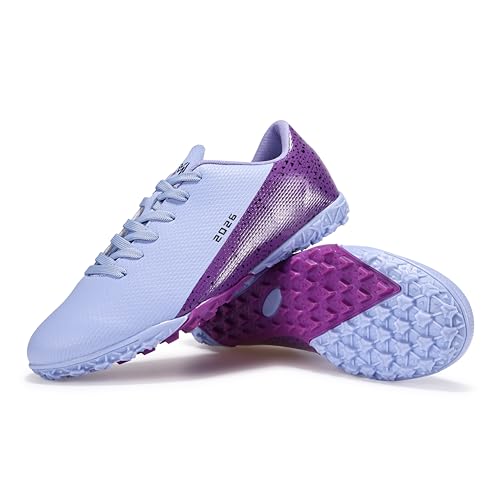 GODLARK Soccer Cleats Mens Womens Turf Soccer Shoes Indoor for Kids Youth Football Cleats Big Boys Small Spikes FG TF Football Boots Training Sneaker (2286 Zi TF_40)