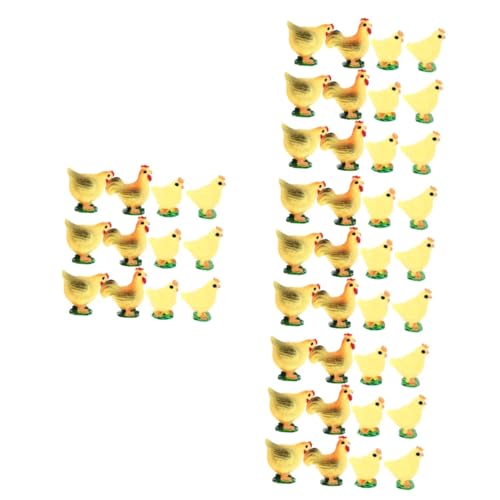 BESPORTBLE 4 Juegos Casa De Muñecas Bonsái En Miniatura Figura De Pollo En Miniatura Accesorios para Gallineros Adornos De Animales De Micropaisaje Minifiguras Felpa Resina 24 Uds * 4
