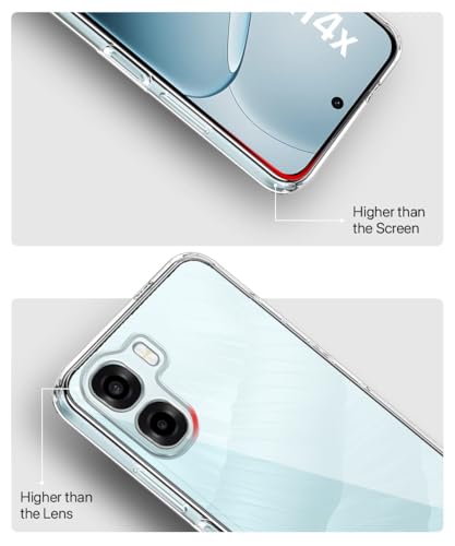 Image of WOW IMAGINE Transparent Back Cover Case for Oppo K14x 5G | Oppo A6x | A6s 5G | Raised Bumps for Full Device & Camera Protection Shockproof TPU Silicone Back Case Mobile Cover - Transparent