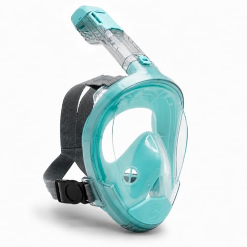Seaview 180 Sport Full Face Snorkel Mask Adults, 180 Degree Panoramic View, Anti Fog, Dry Top Snorkeling Gear for Adults & Youth with Camera Mount for Ocean, Beach & Travel