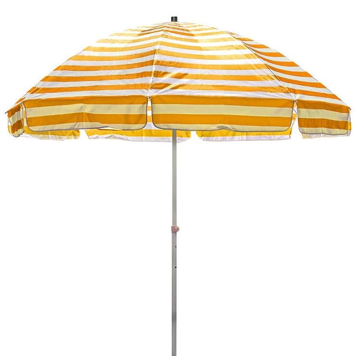 6,5 m, 7,2 m, parasol plażowy – lekki parasol tarasowy z 8 wytrzymałymi podpórkami, ochrona przed promieniowaniem UV, stylowe paski, idealny na piknik, do ogrodu i jako ochrona przed słońcem