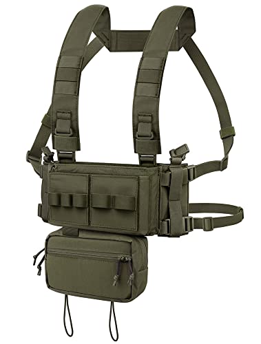Micro tour de poitrine avec porte-revues 5.56 7.62 et pochette pendante