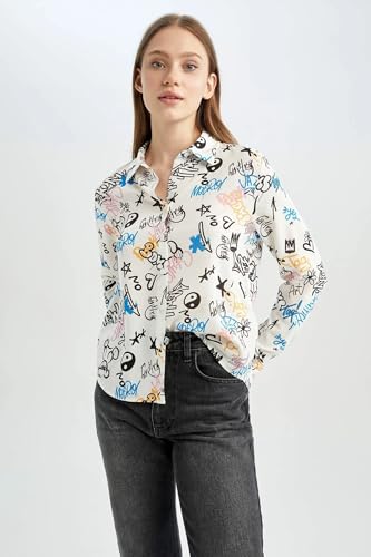 Image of Women's Floral Print Sheer Button-Down Shirt | Lightweight Long Sleeve Collared Shirts | Casual Elegant Shirt for Summer & Spring