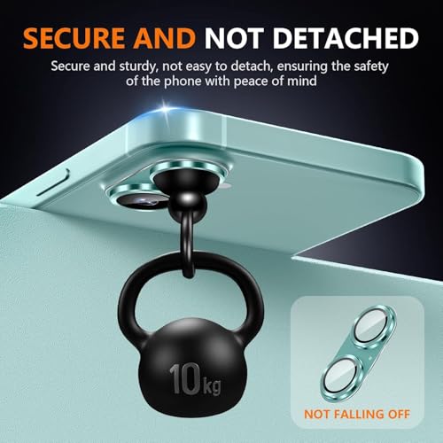 Image of Titanium Camera Lens Protector for iPhone 16 / iPhone 16 Plus Green HD Clear Glass, Scratch & Drop Resistant Camera Cover Anti-Fingerprint Case Friendly Waterproof Anti Bubble Easy Install Camera Protector