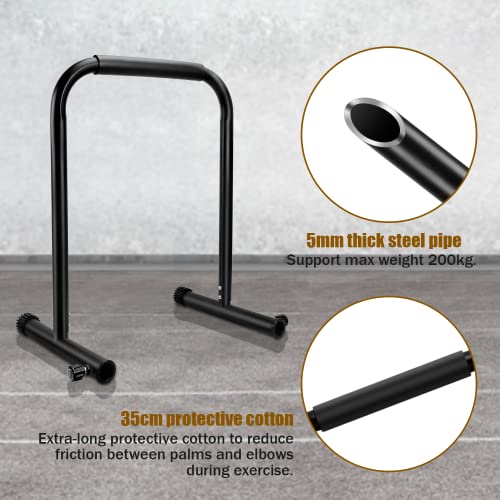 Surwit Dip Barren draagbare dip station fitness bar, workout pull-up dip stand, verstelbare lichaamspers bar stabilisator parallette push up voor thuistraining, met 2 verstelbare bar - Image 5