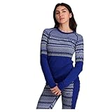 Kari Traa Silja - Camiseta de invierno de manga larga con media cremallera para mujer, 100 % lana merina, capa base cálida, Celeste, S