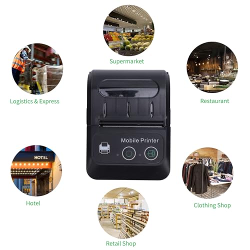 Image of GOTOTOP Bluetooth Thermal Receipt Printer, Portable Wireless Shipping Label Printer Fits iOS Androids Wins, for Retail Restaurant Small Business