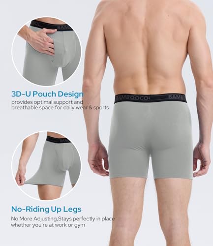 Image of BAMBOO COOL Men's Underwear Breathable Boxer Briefs with Fly Moisture-Wicking Lightweight Underwear 7-Pack