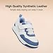 Dr Kong Toddler Boys Girls Shoes Tennis Leather Skate Shoes Casual Fashion Walking Sneakers with Hook and Loop for Toddlers and Little Kids Beige/Blue