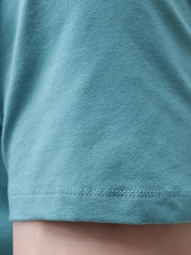 Image of TURMS Men's Casual Solid Round Neck T-Shirt, Odor Control, Stretchable & Breathable, Cotton Rich Fabric, Half Sleeve