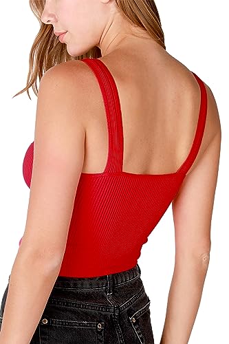 NIKIBIKI Women Seamless V-Neck Ribbed Crop Top, Made in U.S.A, One Size2