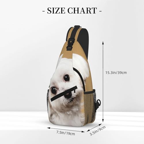 Cute Maltese Dog Men'S Crossbody Bag, Lightweight Mobile Phone Wallet Key Case,Travel fitness commuting chest bag3
