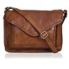 Leather Flapover Crossbody Handbag Purse for Women with Adjustable Strap & Overflap Snap Closure Tote/Bag