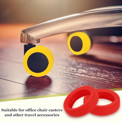 Image of 8Pack Luggage Wheel Protection Cover, Wear Resistant Anti Noise Silicone Protector Cover for 2-3 inch Spinner Wheel for Suitcases Chair Caster Travel, Green