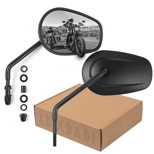 LDJXDADI Black Sportster Mirrors for Road King Street Electra Glide Dyna Softail Road Glide Motorcycle Rearview 1982-2019 2020 2021 2022 2023 LD-023