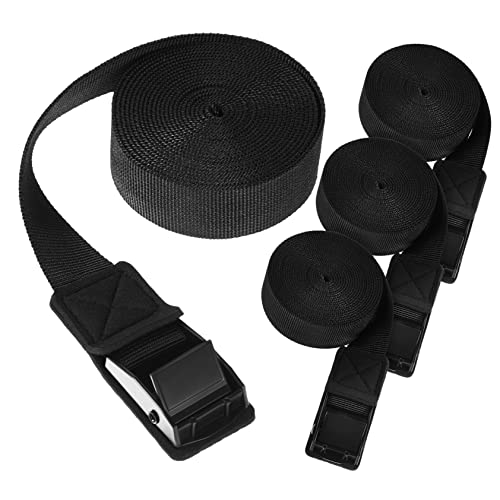 LIFKOME Adjustable Buckle Straps 4 Pcs Tie Down Straps Ratcheting Rope Tie Downs Tarps White