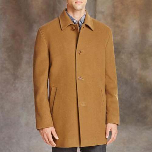 Image of Cole Haan Men's Cashmere Blend Single Breasted Classic Coat With Shirt Collar