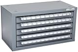 Huot Five-Drawer Drill Bit Dispenser Cabinet for Jobber Length Wire Gauge Sizes #1 to #80