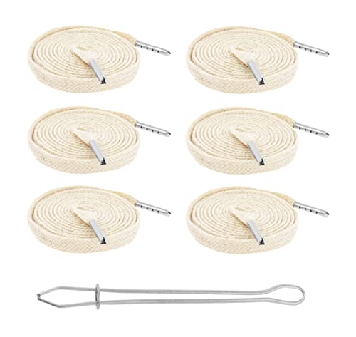 Mandala Crafts Cream Drawstrings Replacement Draw Cord for Sweatpants Waist - 6 55 Inch Cotton Flat Drawstring Cord Hoodie String Replacement & Threader