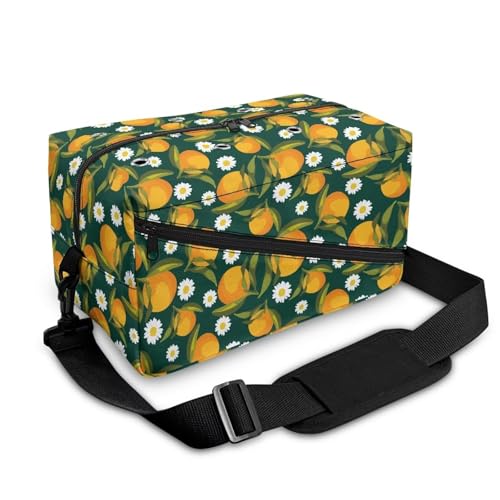 Image of Drnuikhe Tangerine Knitting Bag Crochet Bag Dust Resistant Yarn Organizer Knitting & Crochet Supplies Yarn Bag for Knitting Needles Traveling Knitting Bag Organizer Yarn, Crochet Kit