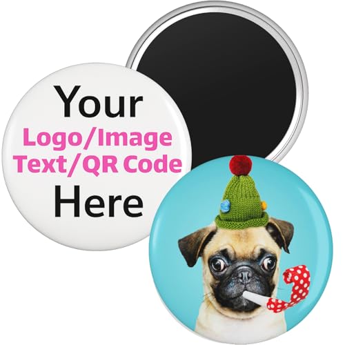 Custom Round Magnet 2.25" – Personalized Photo, Logo or Text Fridge Magnet – Single Custom Magnet for Gifts, Wedding Favors, Baby Showers, Save-The-Dates, Promotional Use