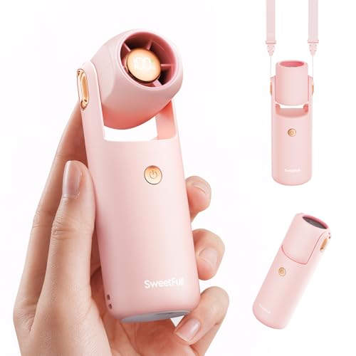 SWEETFULL Portable Mini Handheld Fan - 4.9 Inch Rechargeable Personal Turbo Hand...