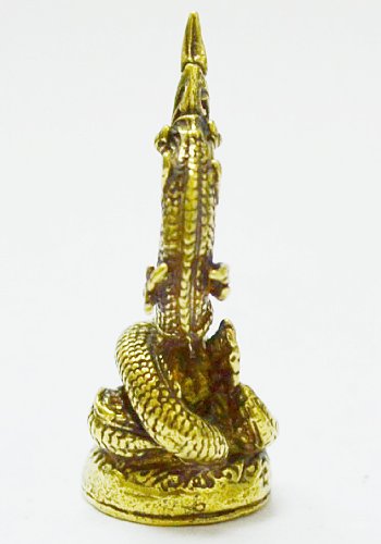 Buddha Staute Power Naga Mini Statue Brass Life Protection Amulet #TOP2