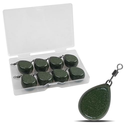 Image of AGOOL Carp Wegihts Fishing Sinkers - Tapered Flat Sinker with Rolling Swivels 2oz Coatd Lifelike Color Carp Fishing Gear Tackle