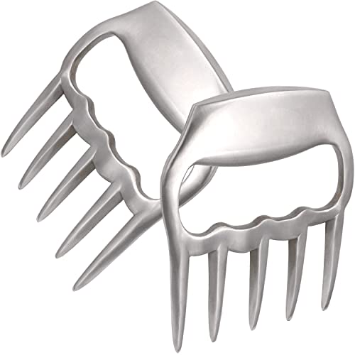 One Pair Meat Claws Portable Barbecue Claws Chicken Shredder Pulled Pork Shredder Non Slip Duck Meat Claws Perfect Barbecue Meat Claws Shredding And Mixing Claws (Silver)