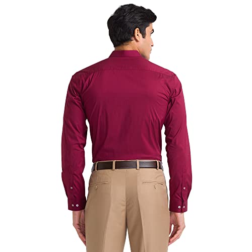 Image of Park Avenue Men's Cotton Blend Solid Pattern Slim Fit Regular Collar Full Sleeve Formal Shirt