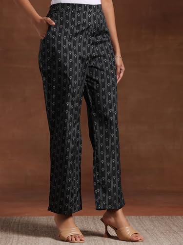 Image of Libas Womens Printed Crepe Straight Kurta with Trousers | daily wear suit