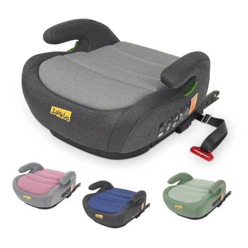 Jovikids Kinder Sitzerhöhung Auto mit ISOFIX, Ca.15-36 kg(6–12 J.)-Grau