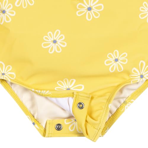 Image of Gerber Baby Girls' Toddler Long Sleeve One Piece Rashguard Swimsuit